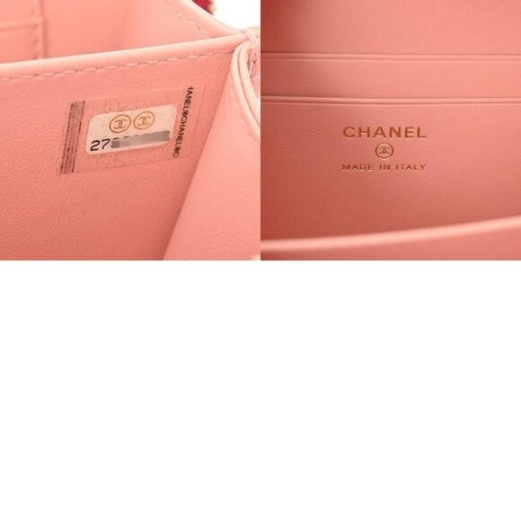 CHANEL Tweed Filigree Vanity Case Quilted Pink Chain Lambskin Bag Tote - Picture 11 of 12